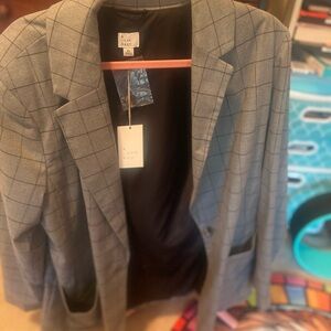 a new day Gray Plaid Blazer